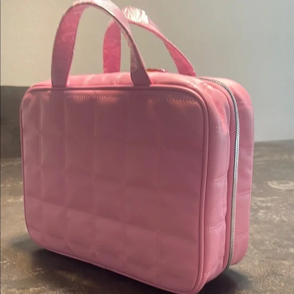 Steve Madden Pink Quilted Cosmetic Bag - Picture 3 of 3
